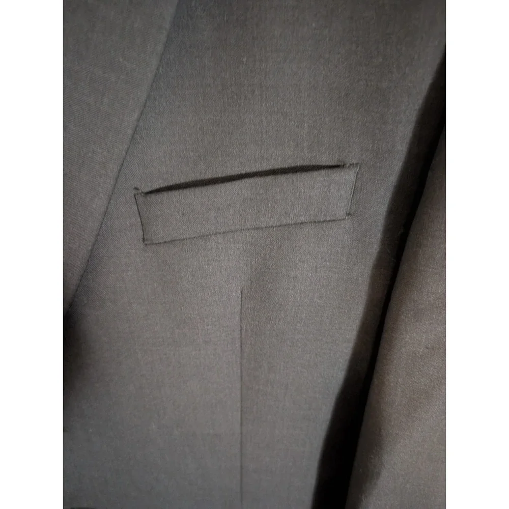 Lauren Ralph Lauren Suit Mens 46R Black Solid 2 Button Notch Lapel Single Vent